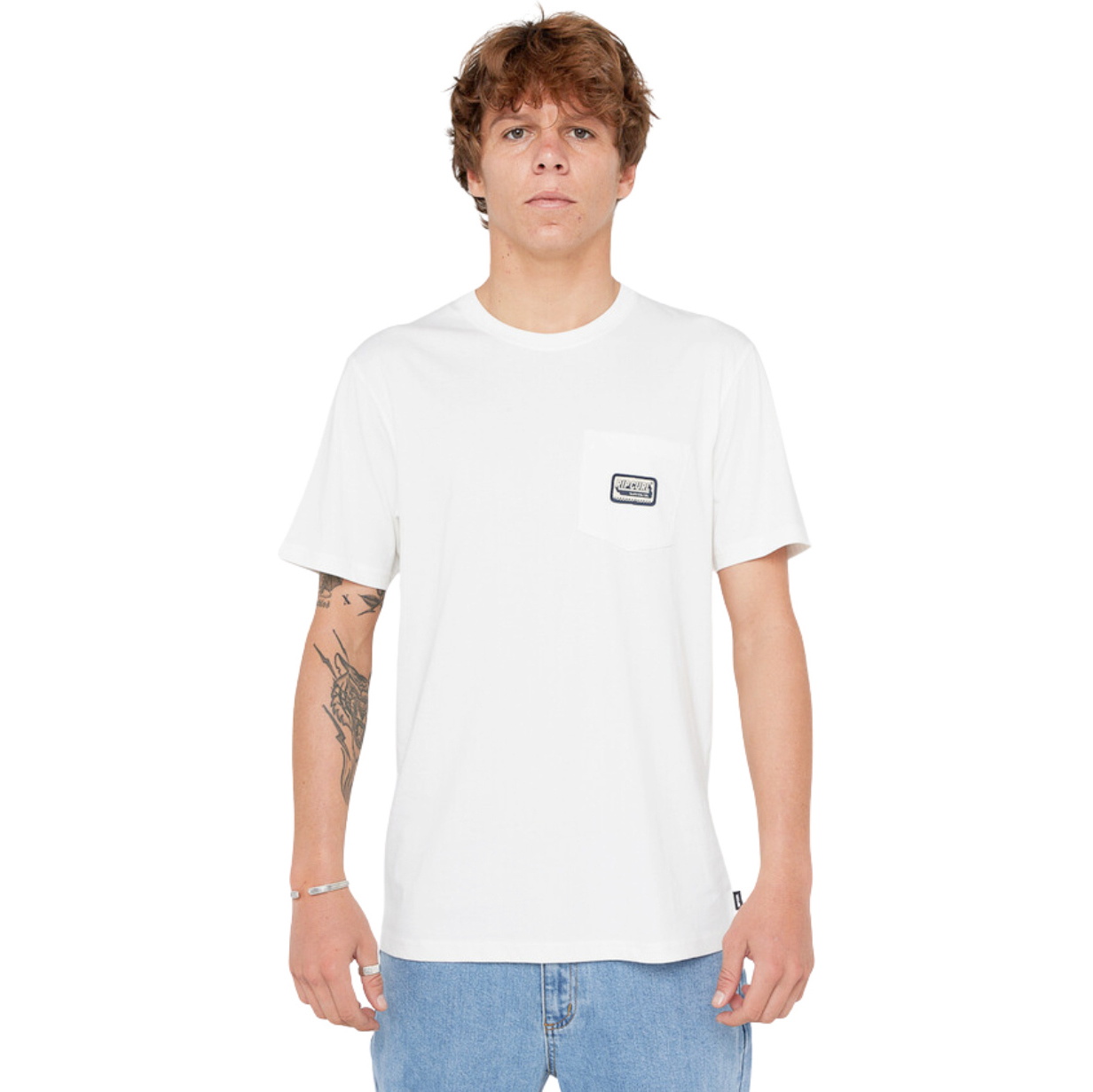 2025 Rip Curl Männer Sportline Badge Tee 0TLMTE - Bone
